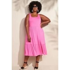 Jason Wu Sundress Midi Size Medium Pink Sleeveless Pockets Scoop Neck